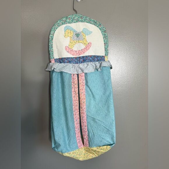 Vintage baby diaper stacker hobby horse patchwork ditsy floral ruffle cottage - Picture 1 of 7